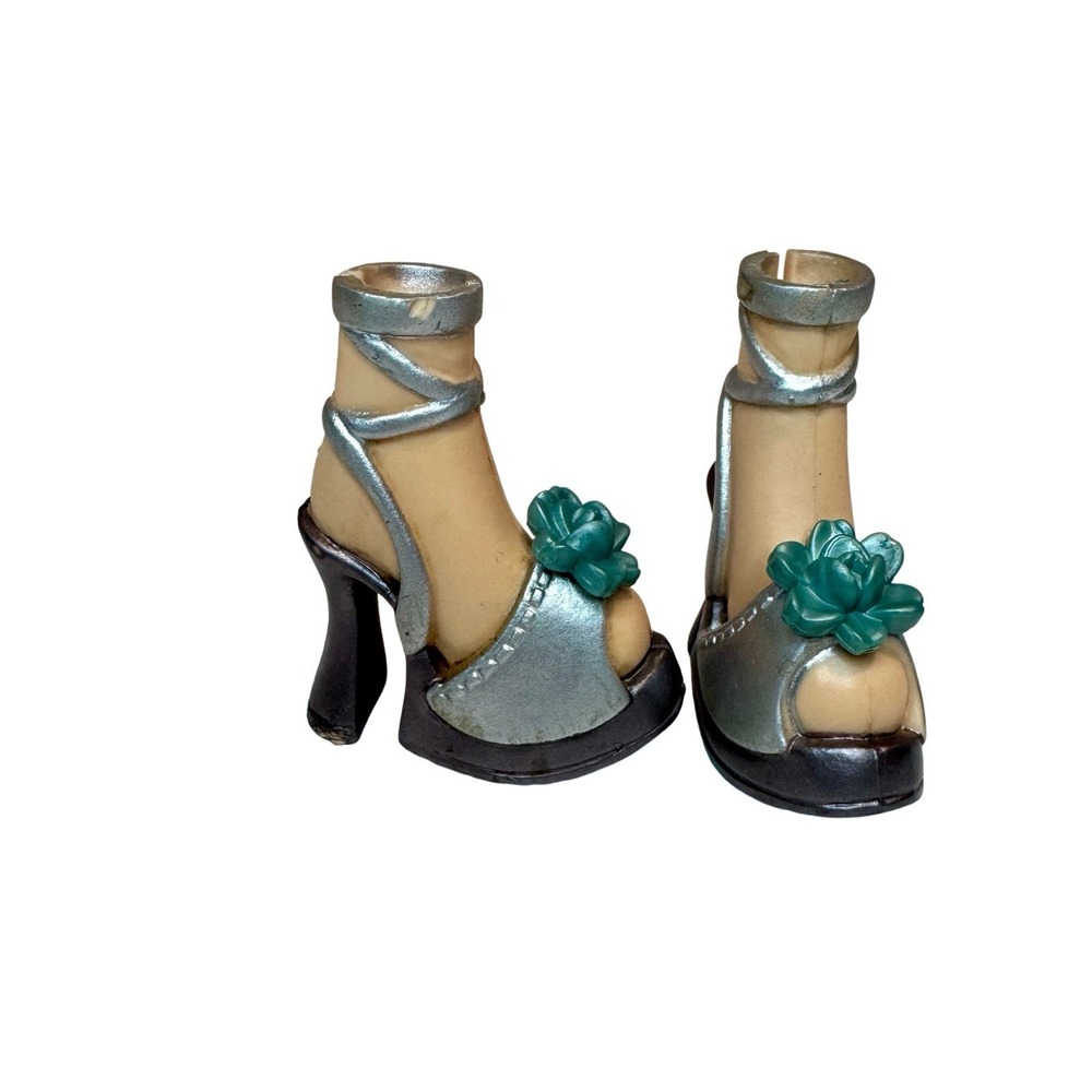 Barbie My Scene Doll Shoes Strappy 3D Flower High Heel Sandals